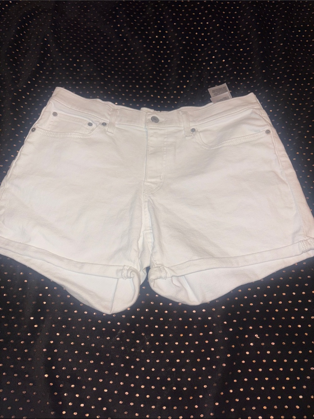 Levi's White Denim Rolled-Hem Shorts